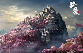 Mountain Castle Japan , artist, artwork, digital-art, castle, artstation HD wallpaper