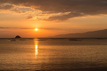 Sunset, Sun, Horizon, Glare, Miscellanea, Miscellaneous HD wallpaper