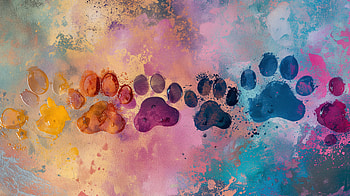 Colorful Paw Print Art, paw print HD wallpaper