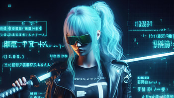 The Girl Speaking In Unicode, sword, scifi, artist, artwork, digital-art HD wallpaper