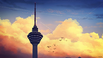 Art, Architecture, Clouds, Building, Tower HD wallpaper