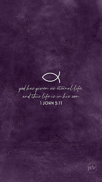 Purple Lenten — God's Gift of Eternal Life (1 John 5:11), religious, lent, quote, purple HD phone wallpaper