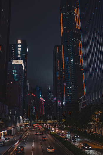 Cities, Building, Road, Night City, Hong Kong, Hong Kong S.a.r HD phone wallpaper
