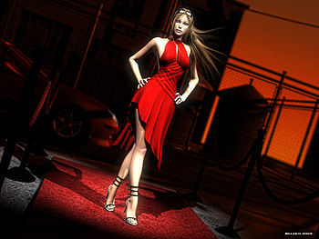 Hot 3D Girl, 3d girl, , hot, red dress HD wallpaper