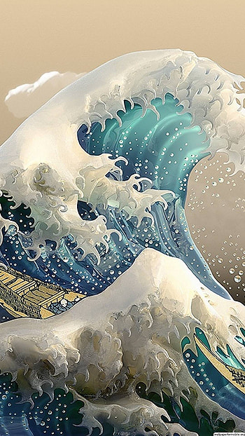 Great Wave off Kanagawa, Iconic art, Traditional Japanese, Waves HD phone wallpaper