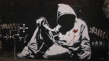 banksy hoodie graffiti HD wallpaper