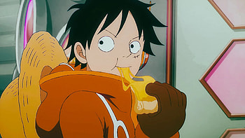 Luffy Eatin' Pizza on Egghead, Anime, One Piece, Monkey D. Luffy, pizza HD wallpaper