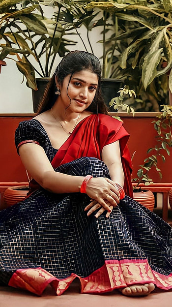 Shreya anchan, saree beauty HD phone wallpaper