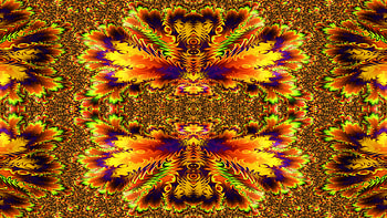 Trippy Psychedelic Fractal, trippy, psychedelic, aesthetic, yellow, Abstract, fractal HD wallpaper