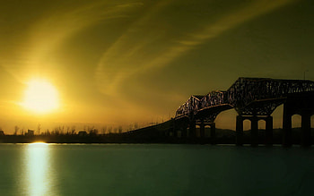 Sunrise, Nature, Rivers, Rise, Bridge, Morning, Design, Construction HD wallpaper