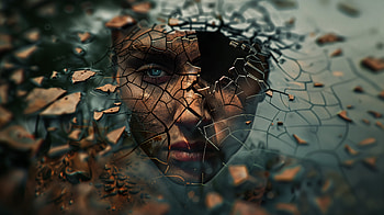 Shattered Reflections: A Ultra of Humanity, woman, humanity, face, Broken, portrait HD wallpaper