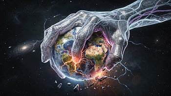 Celestial Grasp — : Earth Under a Crushing Hand, Earth HD wallpaper