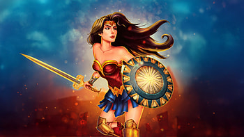 Wonder Woman Godkiller In Gold, wonder-woman, superheroes, artwork, art, digital-art, artstation HD wallpaper