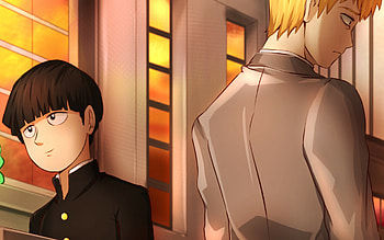 Mob Psycho 100, Artstation, Mob and Reigen, Striking art HD wallpaper