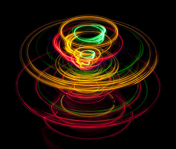 Light, circles, long exposure, colorful HD wallpaper