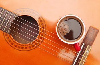Coffee And Guitar Music, music, guitar, coffee, drink HD wallpaper