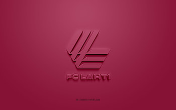 FC Lahti, creative 3D logo, burgundy background, Finnish football team, Veikkausliiga, Lahti, Finland, football, FC Lahti 3d logo HD wallpaper