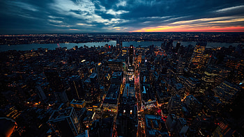 Sunset New York City, new-york, city, world, lights, graphy HD wallpaper