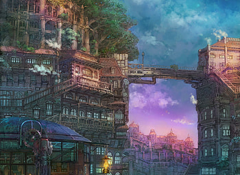 City, Anime HD wallpaper