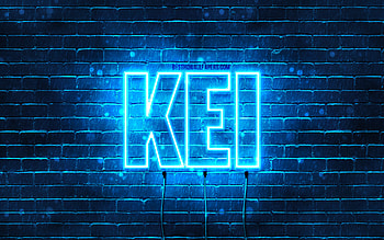 Happy Birtay Kei, , blue neon lights, Kei name, creative, Kei Happy Birtay, Kei Birtay, popular japanese male names, with Kei name, Kei HD wallpaper
