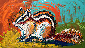 Vibrant Chipmunk Art - Ultra, chipmunk, squirrel, painting, colorful HD wallpaper