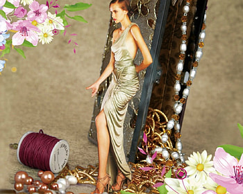 Beautiful girl, style, model, flowers, woman HD wallpaper