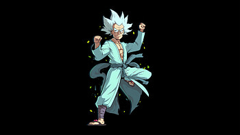 Rick Minimal , rick-and-morty, tv-shows, dark, black, oled, minimalism, minimalist HD wallpaper