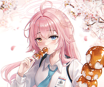 Takanashi Hoshino, heterochromia, Takanashi Hoshino, video game, Blue Archive HD wallpaper