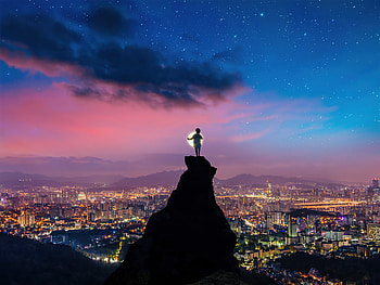 The Boy And The Moon , alone, artist, artwork, digital-art HD wallpaper