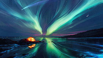 Nature Spectacle The Mesmerizing Northern Lights, northern-lights, aurora, artist, artwork, digital-art, artstation HD wallpaper