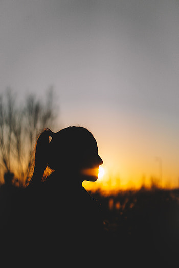 Sunset, Dark, Silhouette, Girl HD phone wallpaper