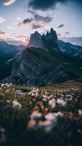 peak, landscape, sky, alps, nature, mountain HD phone wallpaper