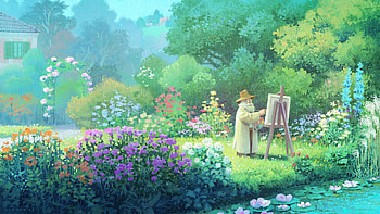 Sunlit Painter: Man at the Easel — Garden, artistic, men HD wallpaper