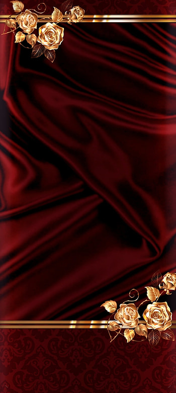 RedRoseFabric, red, art, flowers, curve, metal, luxury, abstract, Golden HD phone wallpaper