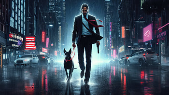 John Wick Walk, john-wick, movies, artwork, digital-art, ai, deviantart HD wallpaper