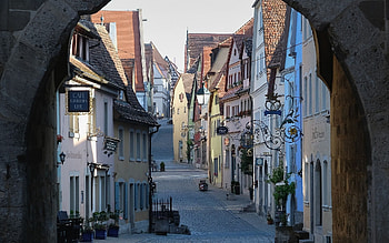 Old Town, street, houses, gate HD wallpaper