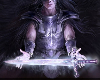 Dark Gift, horns, sword, male, warrior HD wallpaper