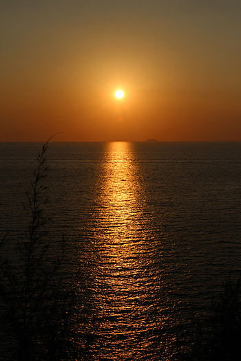 Nature, Sunset, Sea, Sun, Horizon, Ripples, Ripple HD phone wallpaper