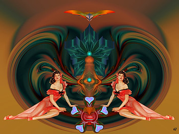 Orange Dreamer, eye candy, abstract, 3d, fractal, collage HD wallpaper