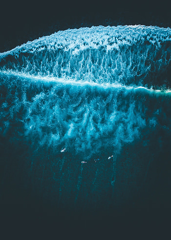 Nature, Waves, View From Above, Ocean, Foam, Surf HD phone wallpaper