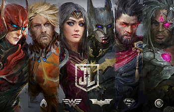 Justice League Fanart, justice-league, super-heroes, wonder-woman, batman, cyborg, superman, flash, artwork, deviantart HD wallpaper
