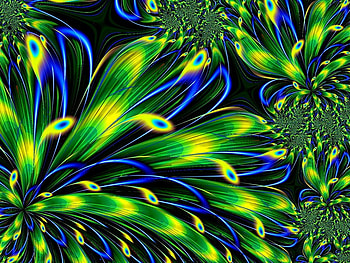 Peacock Fractal, colours, peacock, fractal, lovely HD wallpaper