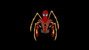 Iron suit, Spider-man, marvel, minimal HD wallpaper