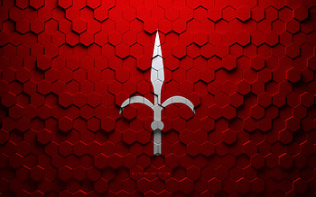 Flag of Trieste, honeycomb art, Trieste hexagons flag, Trieste 3d hexagons art, Trieste flag HD wallpaper