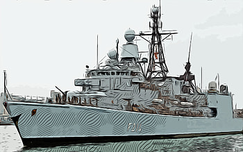 Lubeck, F214, , German frigate, vector art, Lubeck drawing, creative art, Lubeck art, vector drawing, abstract ships, ships drawings, German Navy, Lubeck F214, FGS Lubeck HD wallpaper