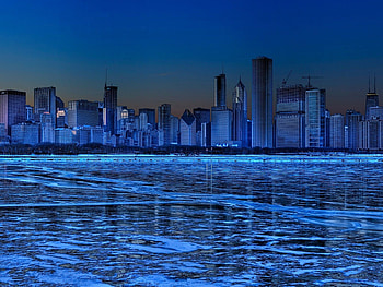 Cities, Rivers, Night, City, Skyscrapers, Panorama HD wallpaper