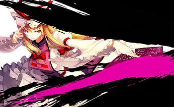 Win with Me, But Repayment You, Yakumo Yukari, Beauty, Wall, Touhou, Golden Witch, BG, Anime, Witch, Game, HighSchool, Classic, Colours, New, Lady HD wallpaper
