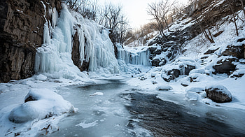 Crystal Falls — Frozen Waterfall, Nature, Ice, Snow HD wallpaper