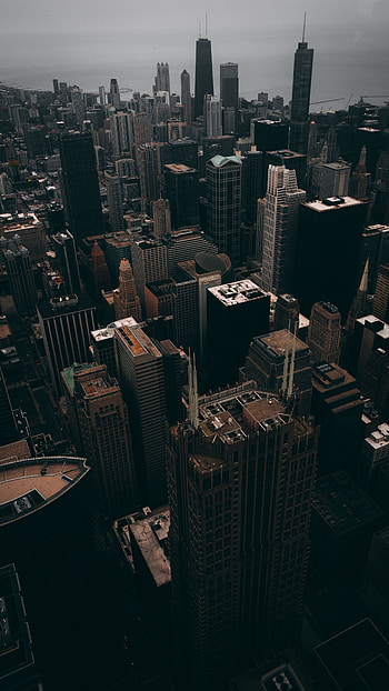 Chicago travels, cityscape, Urban night lights, Skyline view HD phone wallpaper