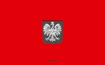 Poland national football team, red background, football team, emblem, UEFA, Poland, football, Poland national football team logo, Europe HD wallpaper